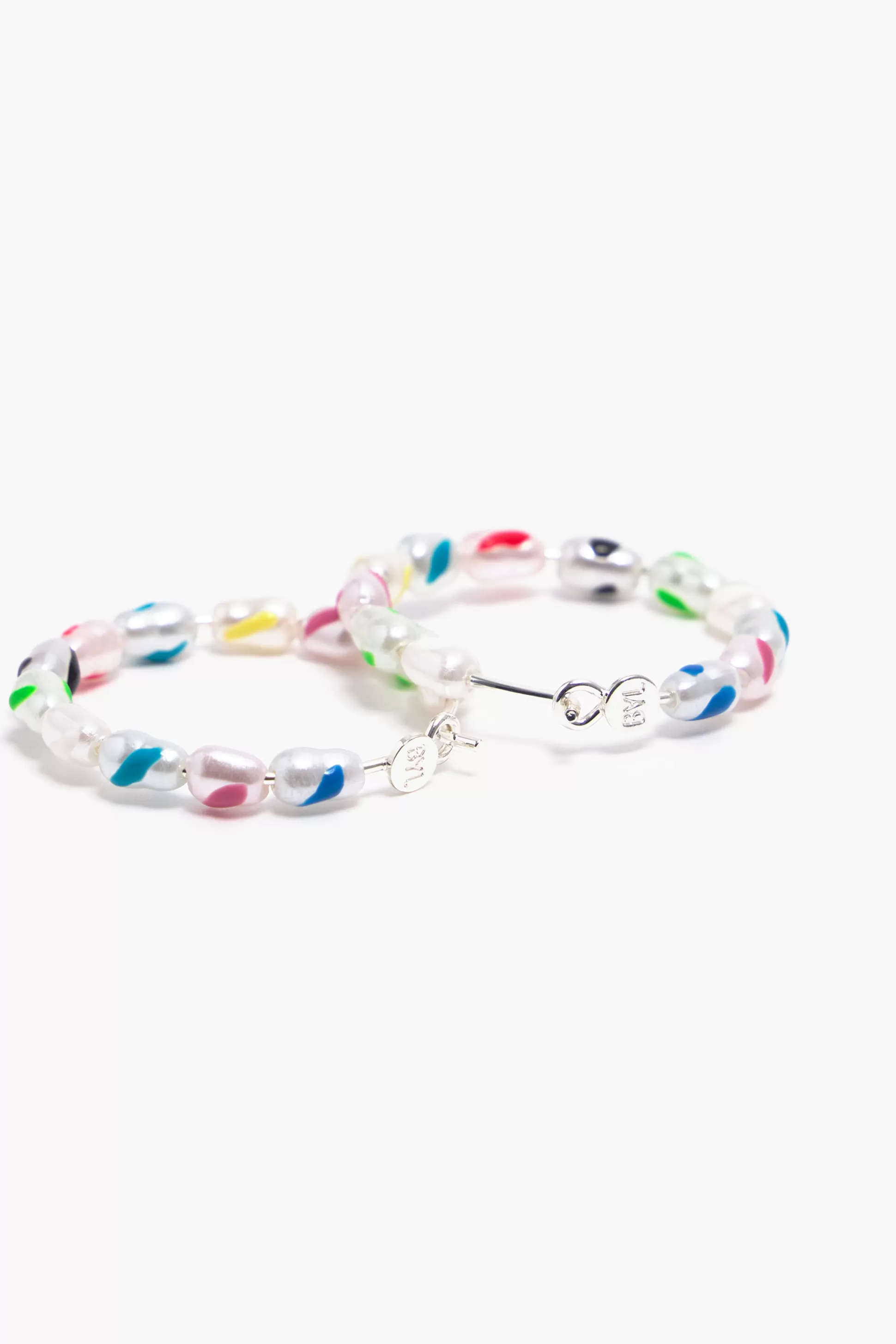 Outlet BIMBA Y LOLA Brincos Argola Medios Perolas Multicoloridos Blue