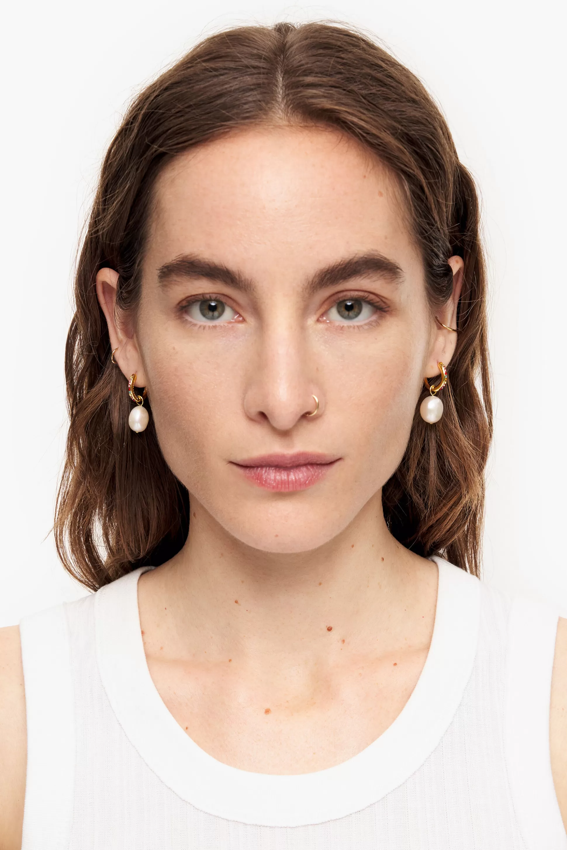 Outlet BIMBA Y LOLA Brincos Argola Mini Perola Multicoloridos Pearl