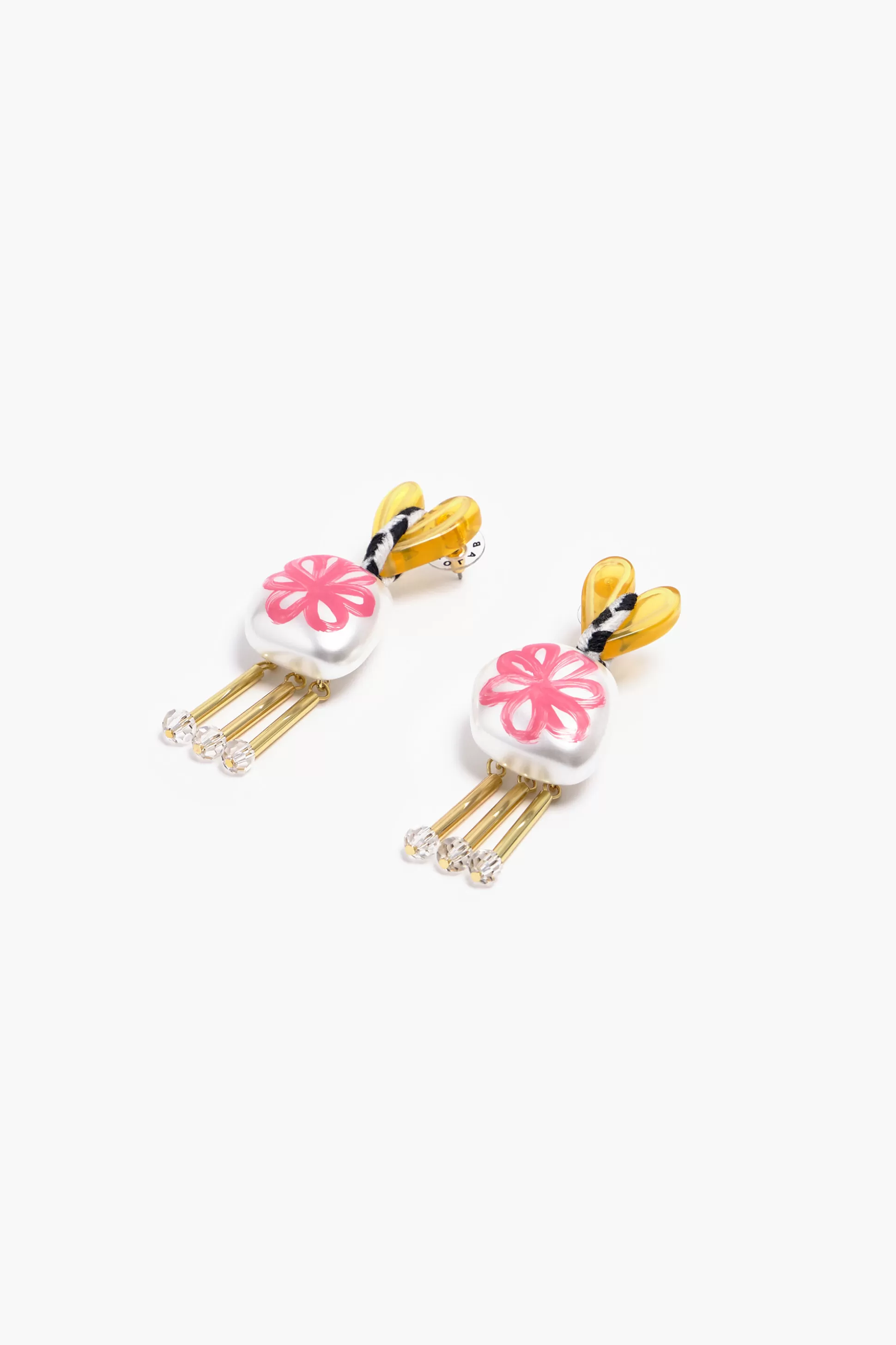 Fashion BIMBA Y LOLA Brincos Coracoes Resina Multicoloridos Pastel Pink