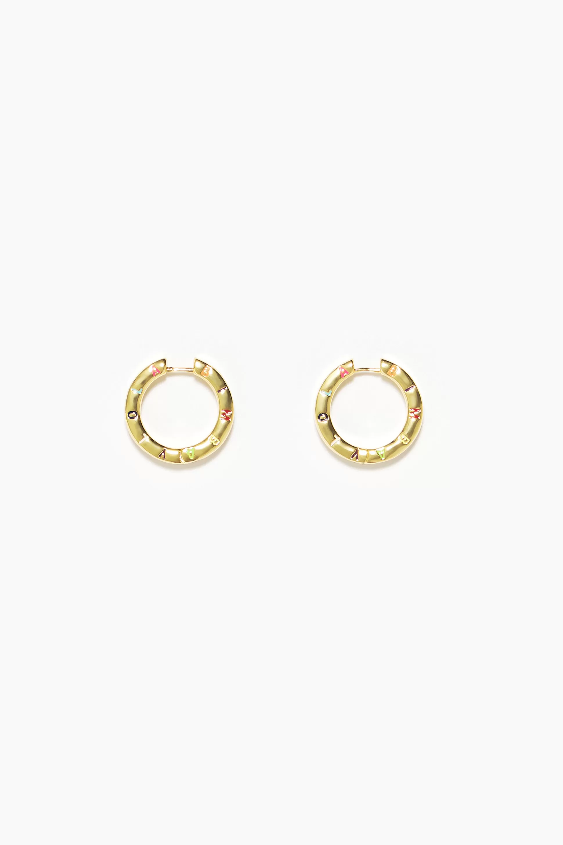 Discount BIMBA Y LOLA Brincos De Argola Dourados Multicoloridos Gold