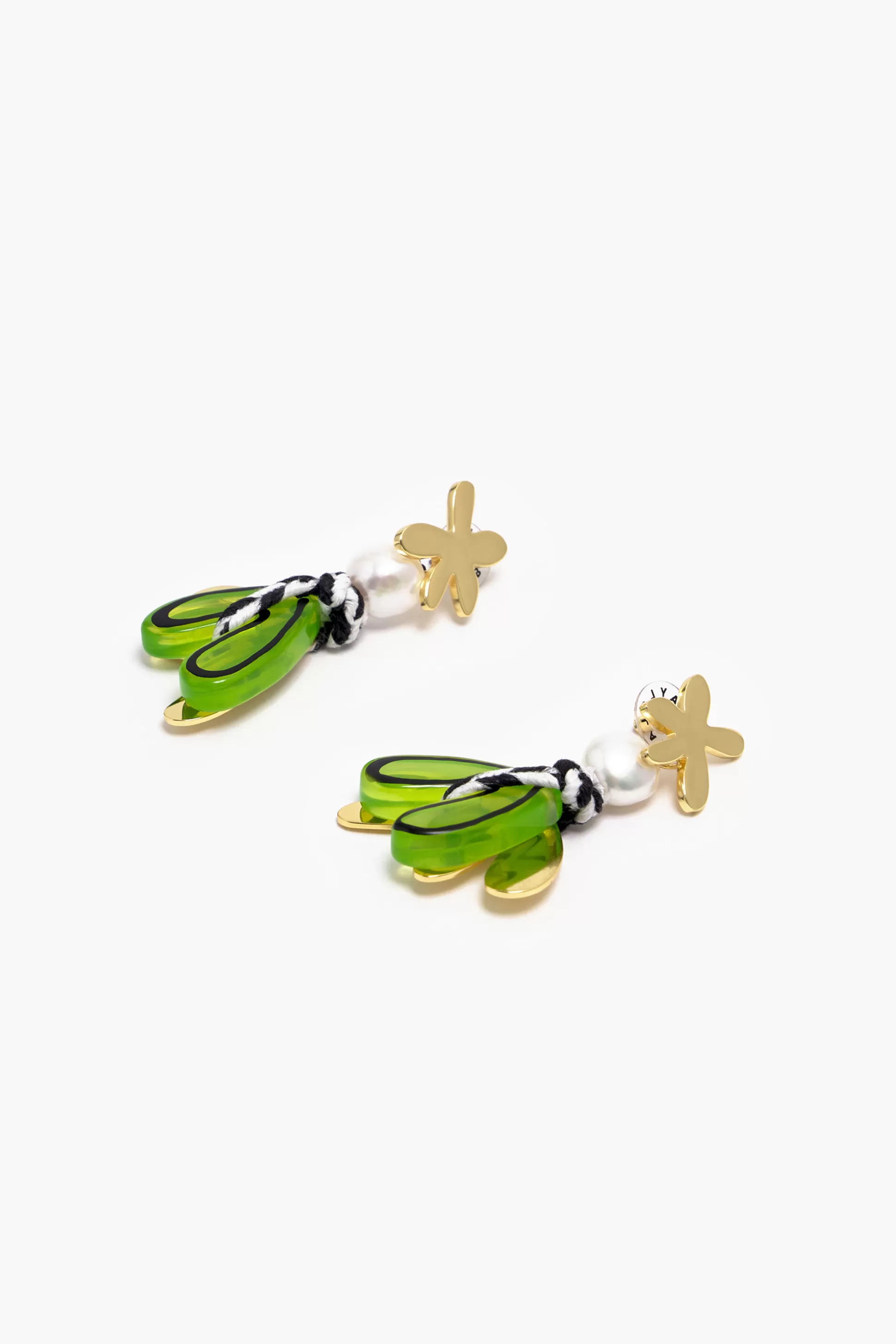 Cheap BIMBA Y LOLA Brincos Flores Resina Multicoloridos Lime