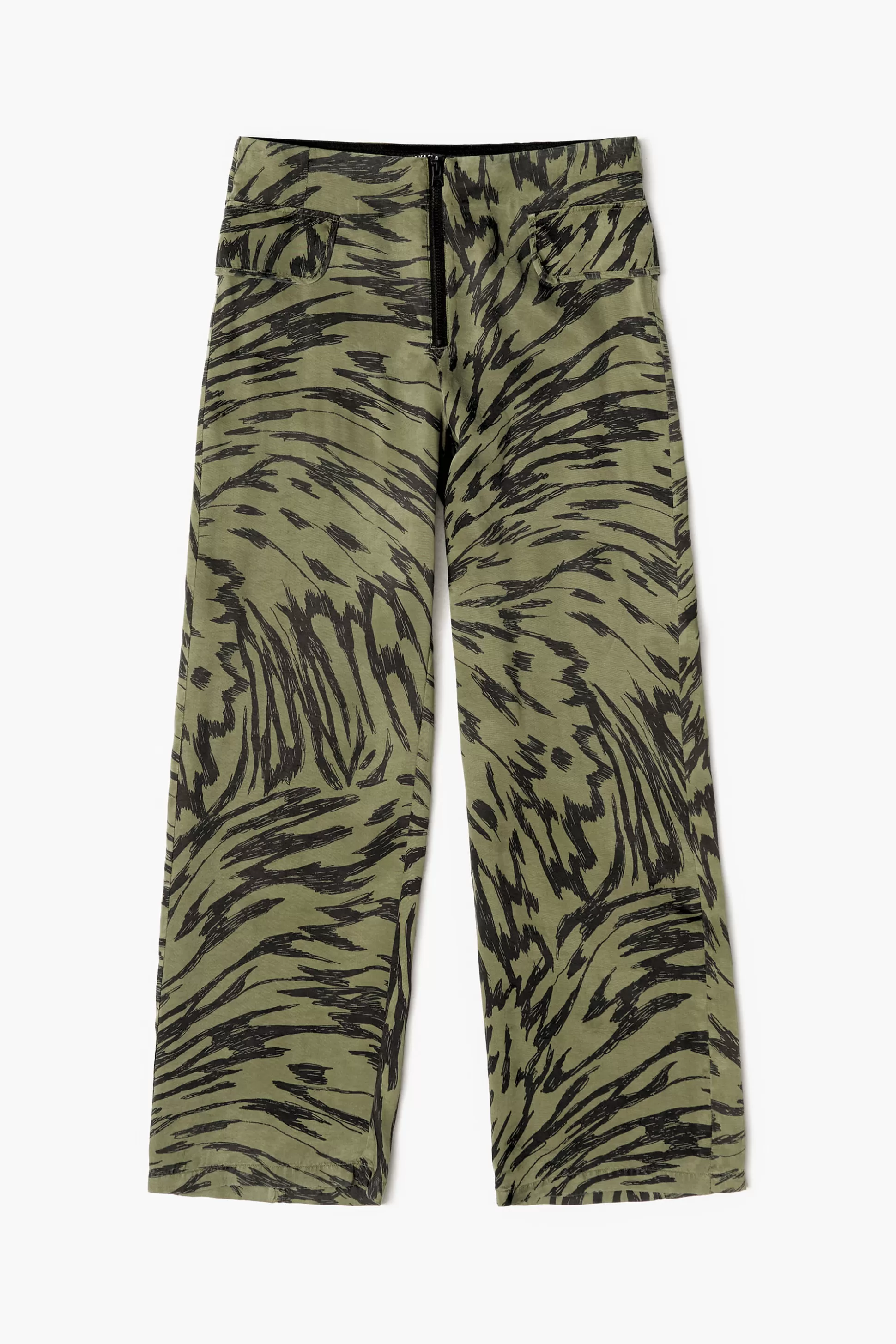 Best BIMBA Y LOLA Calças Fluidas Butterfly Wing Bicolor Caqui Butterfly Wing Bicolor Khaki