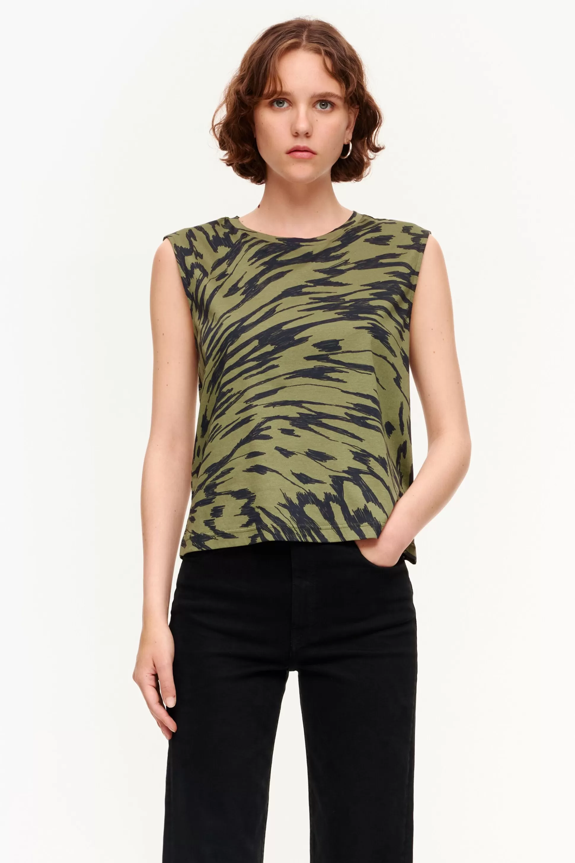 Clearance BIMBA Y LOLA Camisola Algodao Butterfly Wing Bicolor Caqui Butterfly Wing Bicolor Khaki