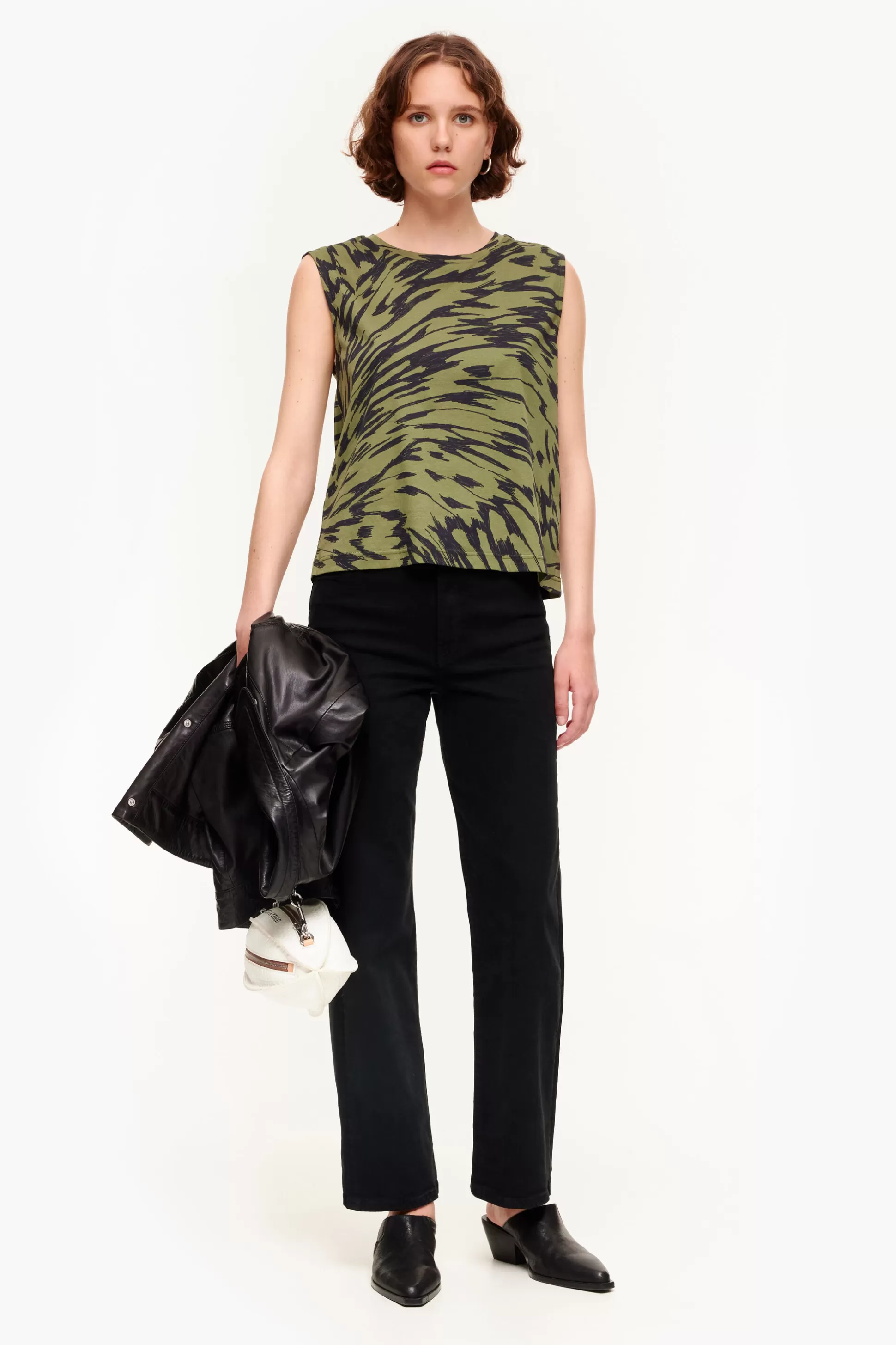 Clearance BIMBA Y LOLA Camisola Algodao Butterfly Wing Bicolor Caqui Butterfly Wing Bicolor Khaki