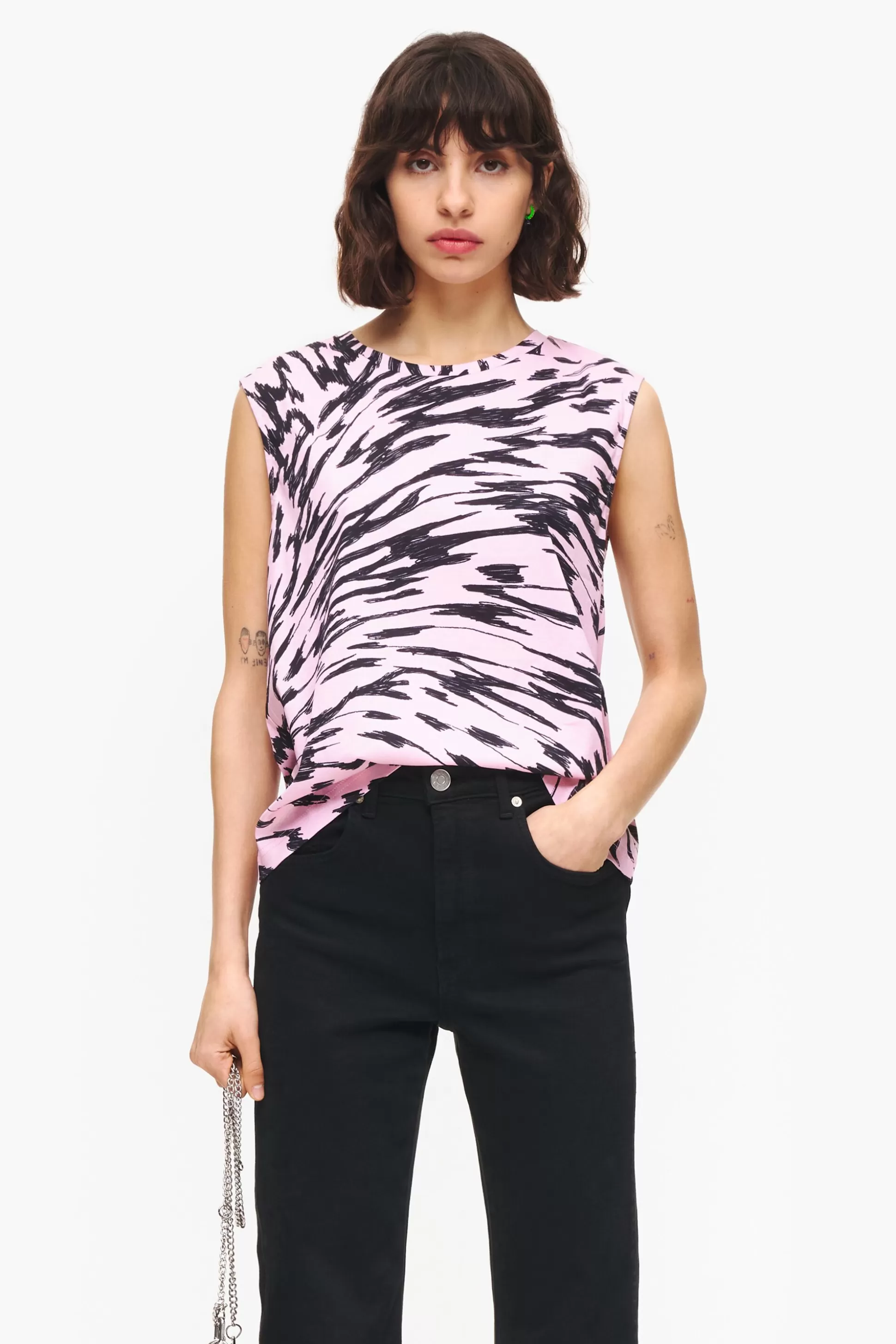 Flash Sale BIMBA Y LOLA Camisola De Algodao Butterfly Wing Bicolor Rosa Butterfly Wing Bicolor Pink