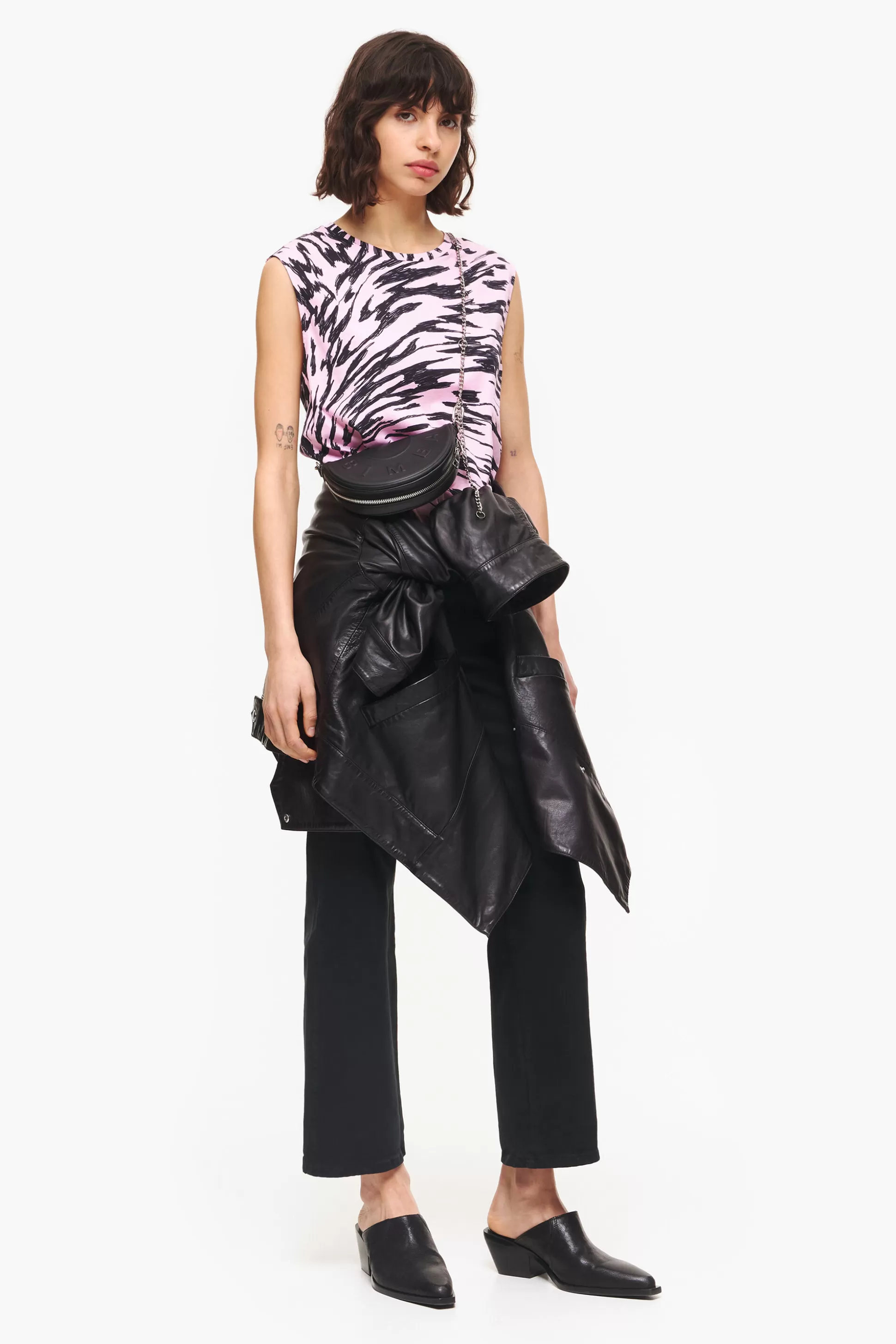 Flash Sale BIMBA Y LOLA Camisola De Algodao Butterfly Wing Bicolor Rosa Butterfly Wing Bicolor Pink