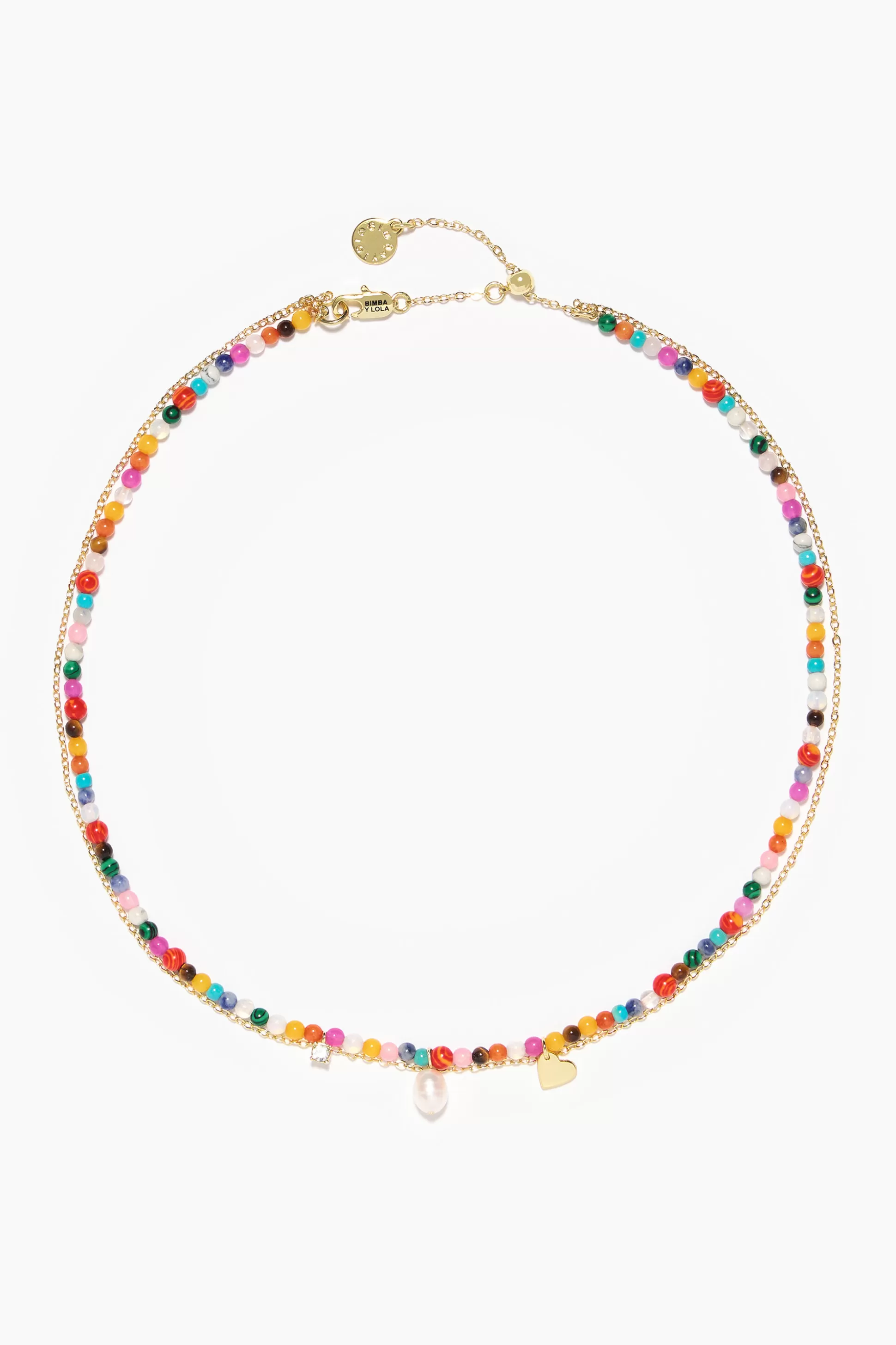 Hot BIMBA Y LOLA Colar Pedras E Corrente Multicolorida Blue