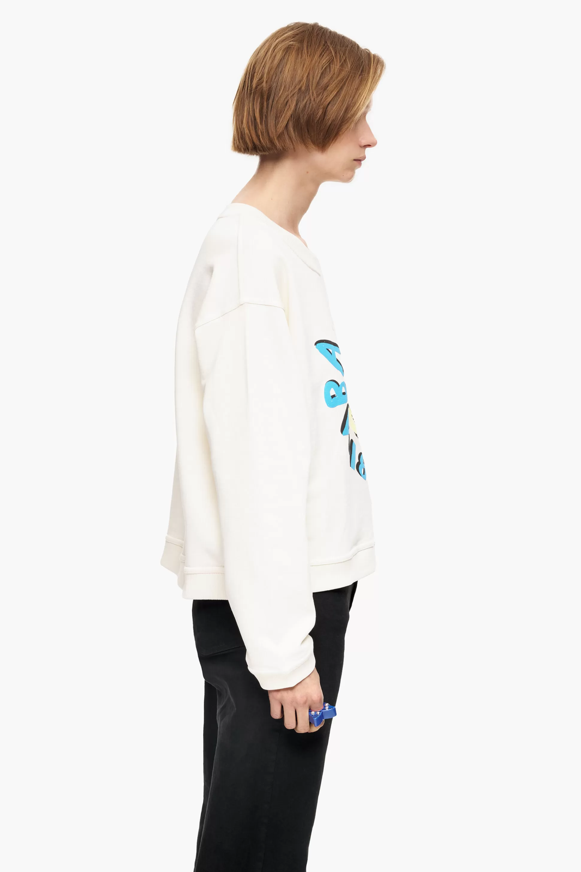 Flash Sale BIMBA Y LOLA Logotipo De Camisola De Boxe Bimba Banana Marfim Ivory