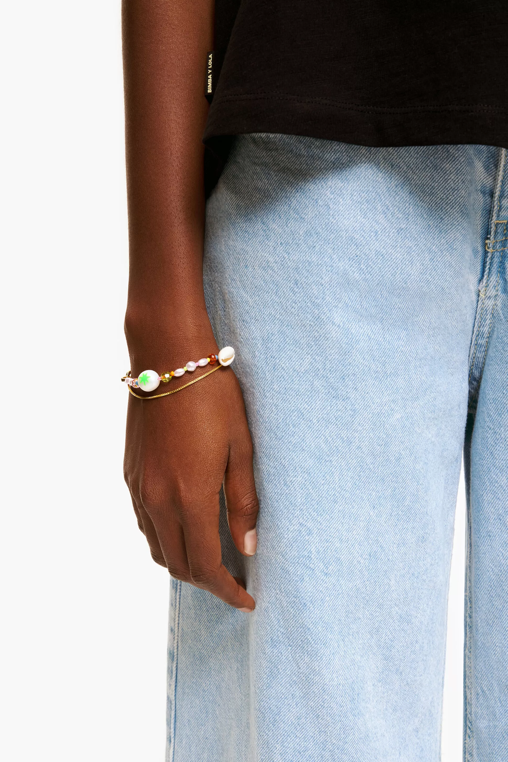 Discount BIMBA Y LOLA Pulseira Corrente Perolas Multicolorida Pearl