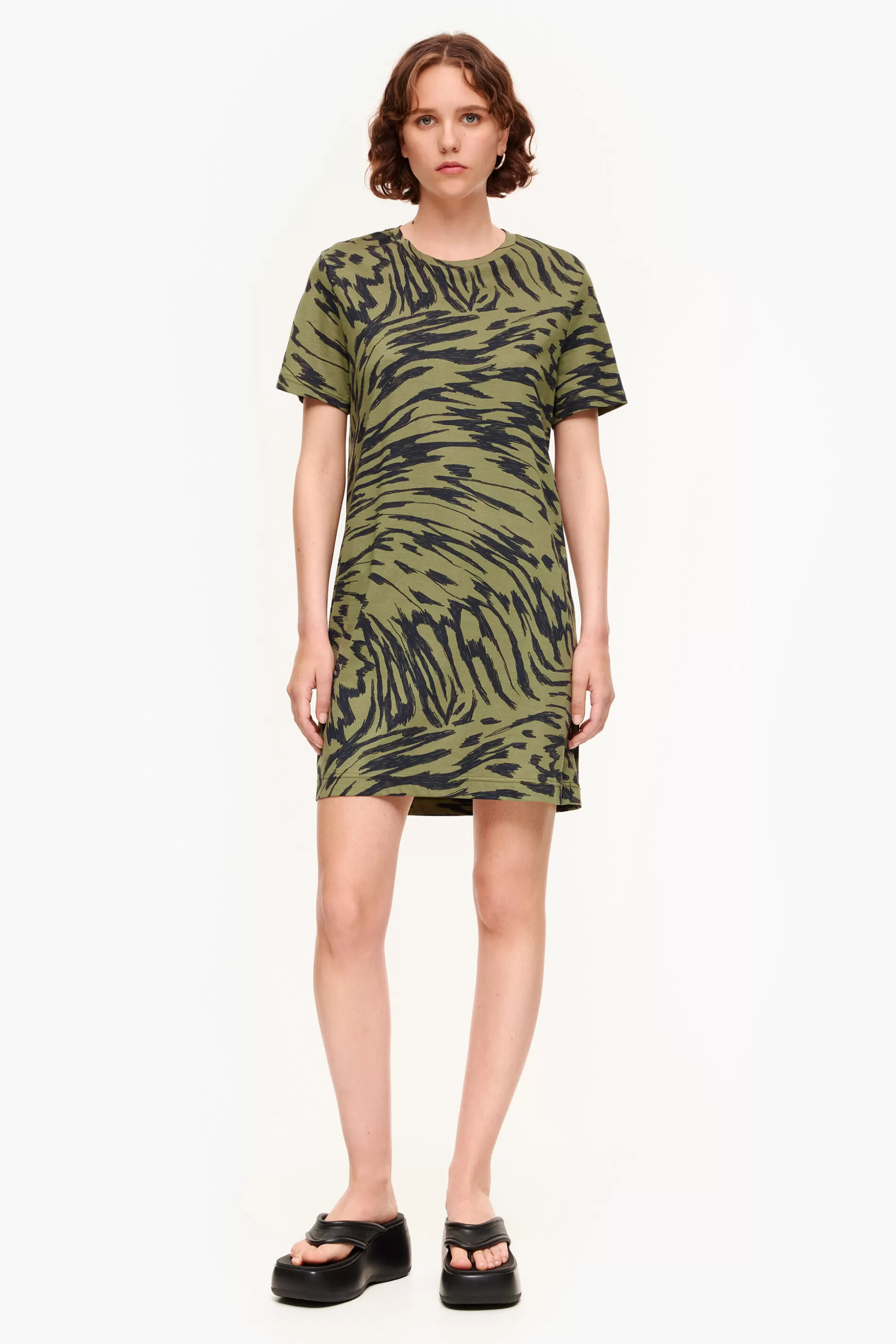 Sale BIMBA Y LOLA Vestido Curto Butterfly Wing Bicolor Caqui Butterfly Wing Bicolor Khaki