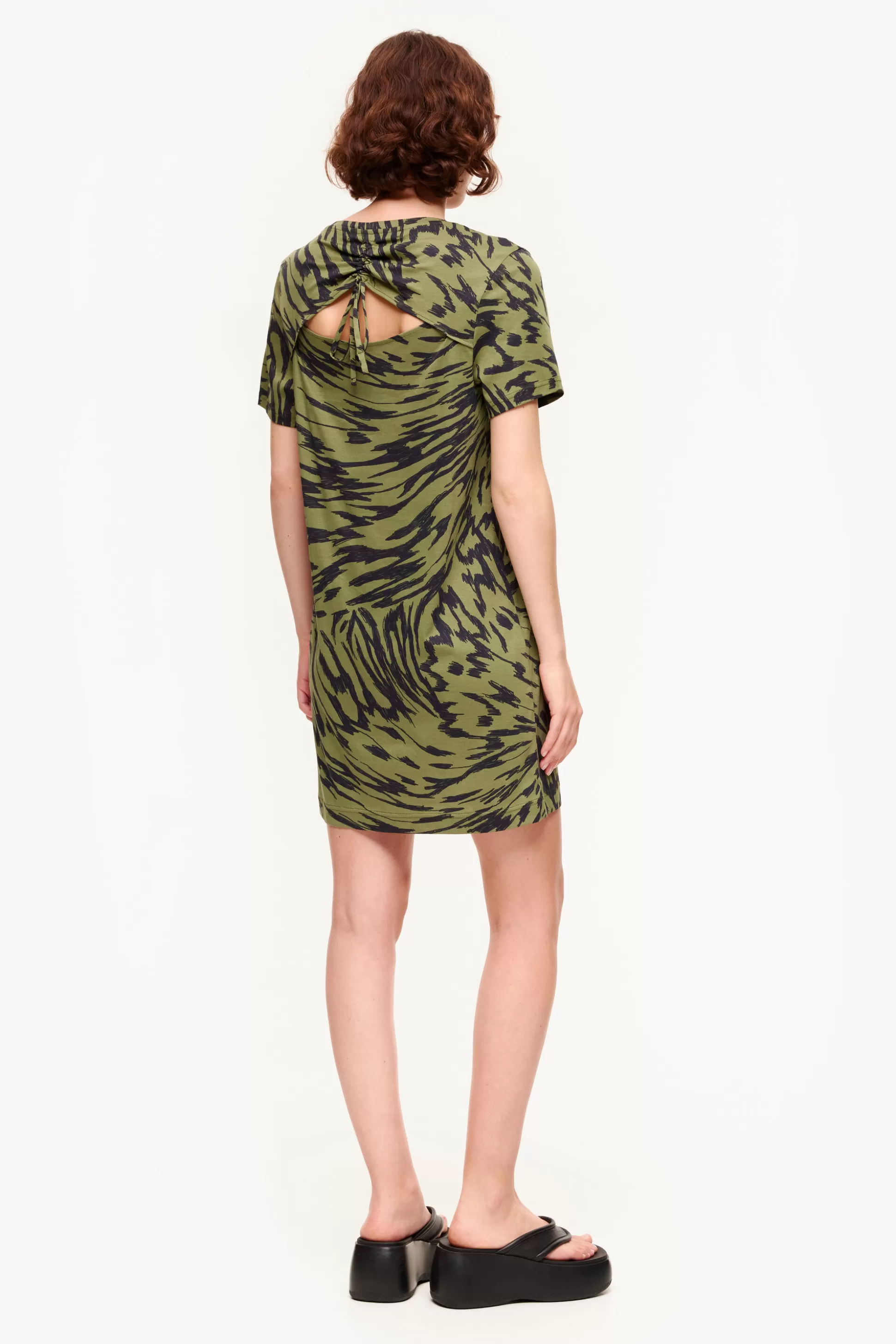 Sale BIMBA Y LOLA Vestido Curto Butterfly Wing Bicolor Caqui Butterfly Wing Bicolor Khaki